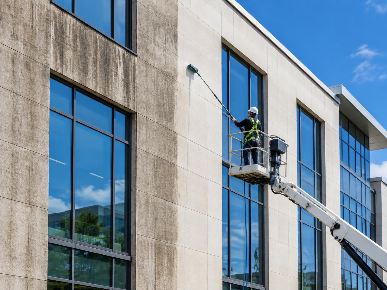 Gereinigte Hausfassade